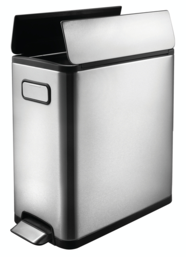 Poubelle à pédale acier inoxydable mobile EKO Ecofly, 45 l