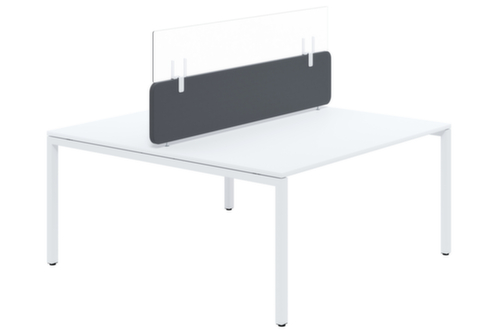 Paperflow Paroi de protection hygiénique pour cloison de table, hauteur x largeur 270 x 1570 mm