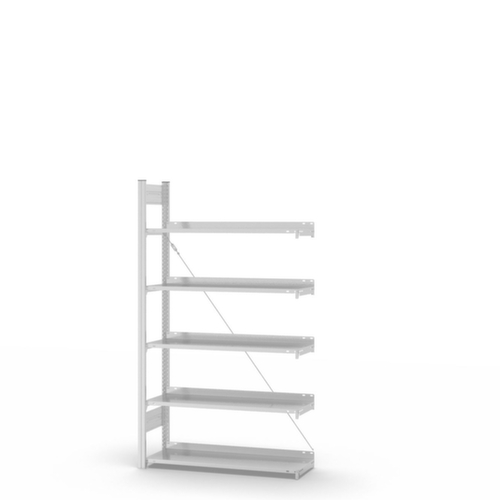 hofe Rayonnage sans boulons pour classeurs élément suivant, 5 tablettes, RAL7035 gris clair