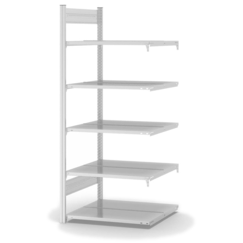 hofe Porte-documents sans vis Zone de fixation pour une utilisation des deux côtés, 5 tablettes, RAL7035 gris clair