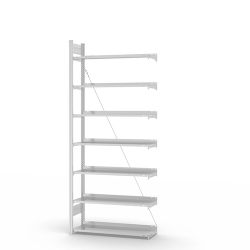 hofe Rayonnage sans boulons pour classeurs élément suivant, 7 tablettes, RAL7035 gris clair