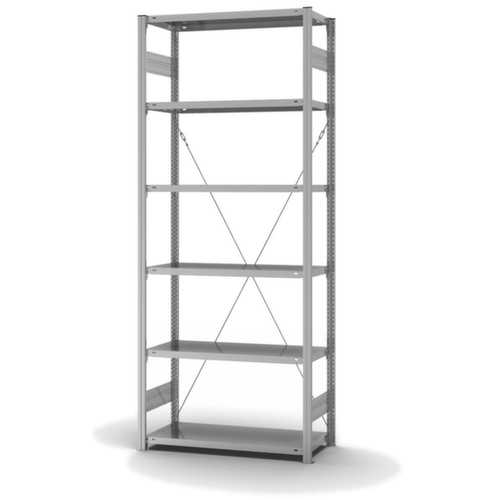 hofe système de rayonnages sans vis de conception standard, hauteur x largeur x profondeur 2500 x 1060 x 435 mm, 6 tablettes