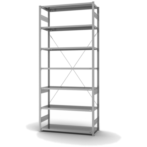 hofe système de rayonnages sans vis de conception standard, hauteur x largeur x profondeur 3000 x 1360 x 535 mm, 7 tablettes