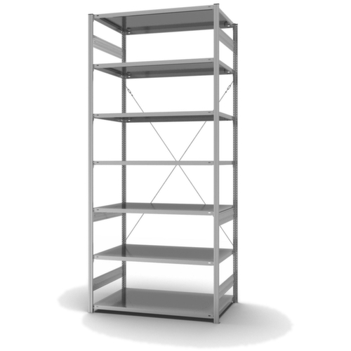 hofe système de rayonnages sans vis de conception standard, hauteur x largeur x profondeur 3000 x 1360 x 835 mm, 7 tablettes