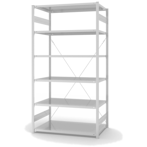 hofe système de rayonnages sans vis de conception standard, hauteur x largeur x profondeur 2500 x 1360 x 835 mm, 6 tablettes