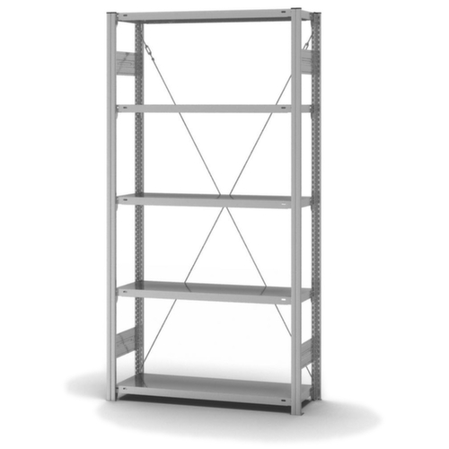 hofe Système de rayonnages sans vis dans une construction mi-lourde, hauteur x largeur x profondeur 2000 x 1060 x 335 mm, 5 tablettes