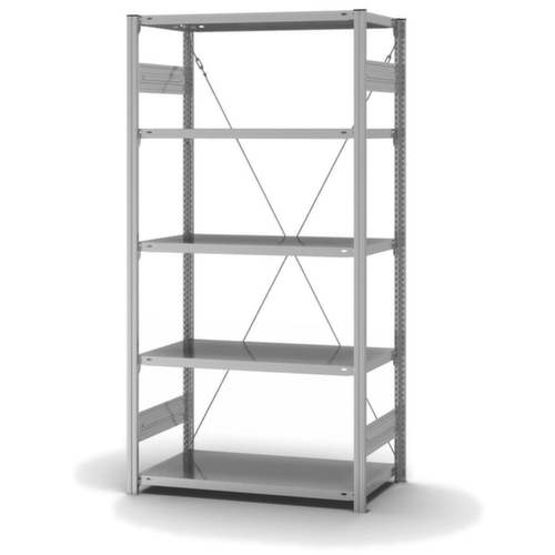 hofe Système de rayonnages sans vis dans une construction mi-lourde, hauteur x largeur x profondeur 2000 x 1060 x 535 mm, 5 tablettes