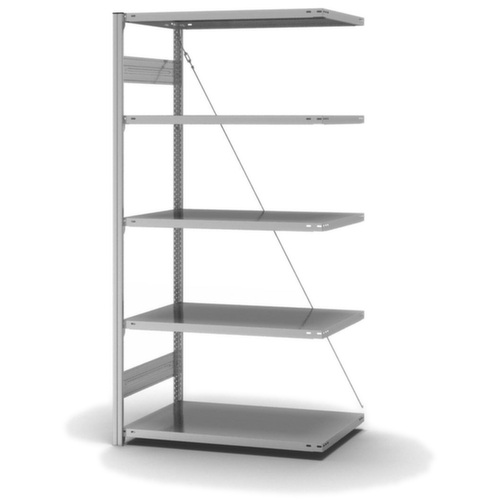 hofe Système de rayonnages sans vis dans une construction mi-lourde, hauteur x largeur x profondeur 2000 x 1010 x 635 mm, 5 tablettes