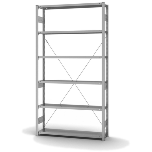 hofe Système de rayonnages sans vis dans une construction mi-lourde, hauteur x largeur x profondeur 2500 x 1360 x 335 mm, 6 tablettes