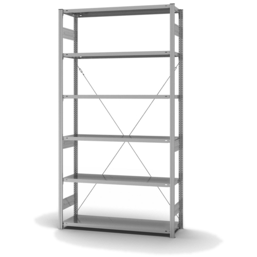 hofe Système de rayonnages sans vis dans une construction mi-lourde, hauteur x largeur x profondeur 2500 x 1360 x 435 mm, 6 tablettes