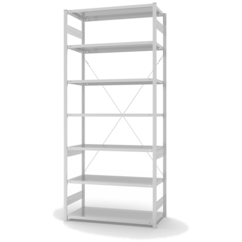 hofe Système de rayonnages sans vis dans une construction mi-lourde, hauteur x largeur x profondeur 3000 x 1360 x 635 mm, 7 tablettes