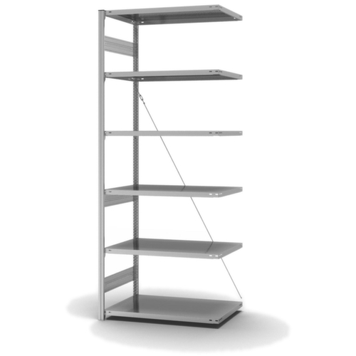 hofe Rayonnages sans vis en acier inoxydable, hauteur x largeur x profondeur 2500 x 1010 x 635 mm, 6 tablettes