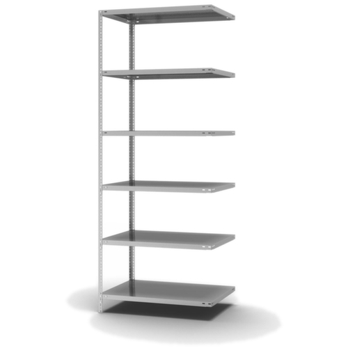 hofe Rayonnage à boulonner élément suivant, 6 tablettes, avec revêtement en zinc anti-corrosion