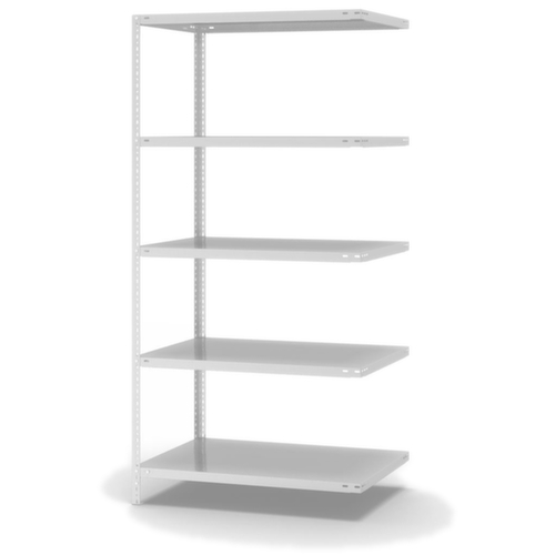 hofe Rayonnage à boulonner élément suivant, 5 tablettes, RAL7035 gris clair