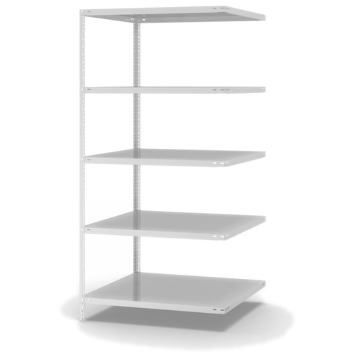 hofe Rayonnage à boulonner élément suivant, 5 tablettes, RAL7035 gris clair