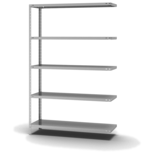 hofe Rayonnage à boulonner élément suivant, 5 tablettes, avec revêtement en zinc anti-corrosion