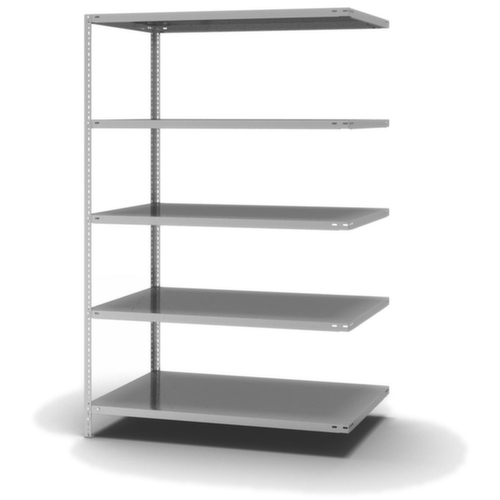 hofe Rayonnage à boulonner élément suivant, 5 tablettes, avec revêtement en zinc anti-corrosion