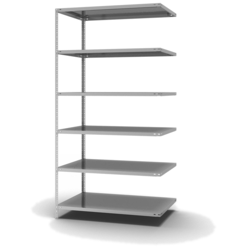 hofe Rayonnage à boulonner élément suivant, 6 tablettes, avec revêtement en zinc anti-corrosion