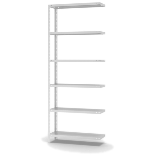 hofe Rayonnage à boulonner élément suivant, 6 tablettes, RAL7035 gris clair