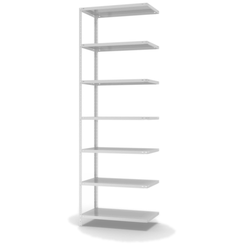 hofe Rayonnage à boulonner élément suivant, 7 tablettes, RAL7035 gris clair