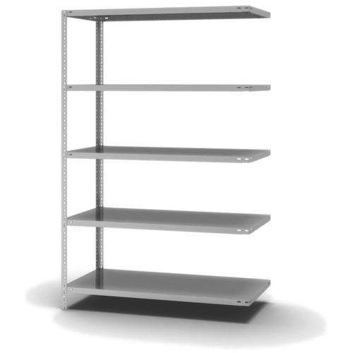 hofe Rayonnage à boulonner élément suivant, 5 tablettes, avec revêtement en zinc anti-corrosion