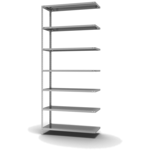 hofe Rayonnage à boulonner élément suivant, 7 tablettes, avec revêtement en zinc anti-corrosion