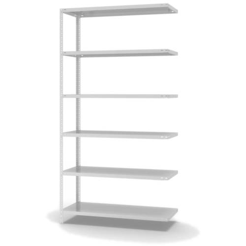 hofe Rayonnage à boulonner élément suivant, 6 tablettes, RAL7035 gris clair