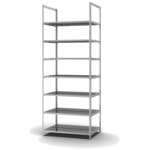 hofe Etagère à dossiers à visser pour une utilisation des deux côtés, 7 tablettes, avec revêtement en zinc anti-corrosion