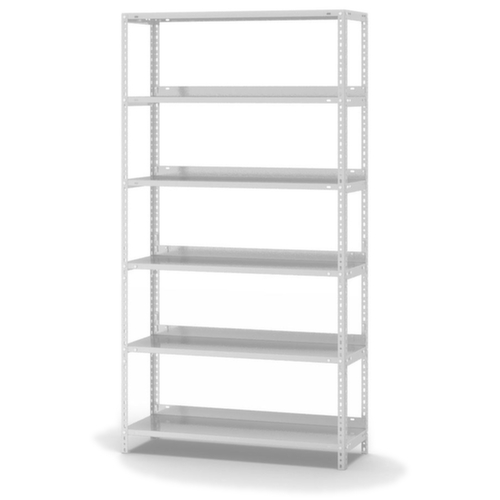 hofe Rayonnage à boulonner pour classeurs, 6 tablettes, RAL7035 gris clair