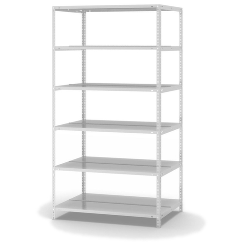 hofe Etagère à dossiers à visser pour une utilisation des deux côtés, 6 tablettes, RAL7035 gris clair
