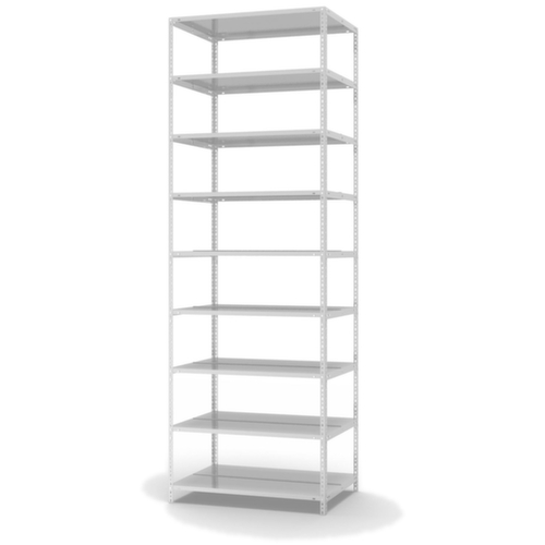 hofe Etagère à dossiers à visser pour une utilisation des deux côtés, 9 tablettes, RAL7035 gris clair