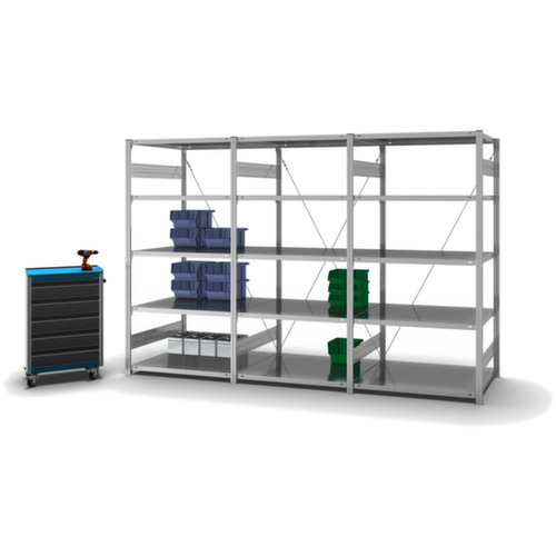 hofe système de rayonnages sans vis de conception standard, hauteur x largeur x profondeur 2000 x 1010 x 835 mm, 5 tablettes