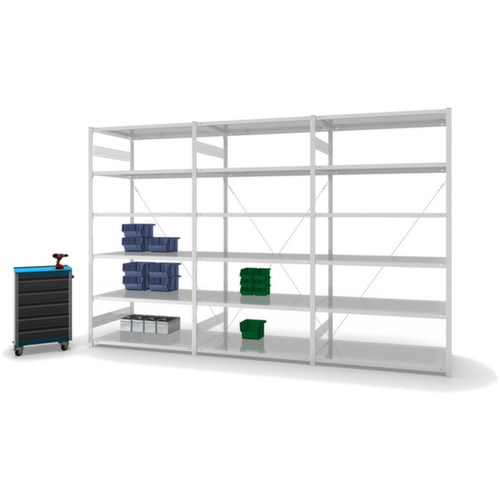 hofe système de rayonnages sans vis de conception standard, hauteur x largeur x profondeur 2500 x 1360 x 835 mm, 6 tablettes