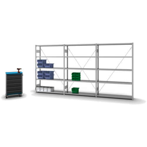 hofe Système de rayonnages sans vis dans une construction mi-lourde, hauteur x largeur x profondeur 2000 x 1310 x 335 mm, 5 tablettes