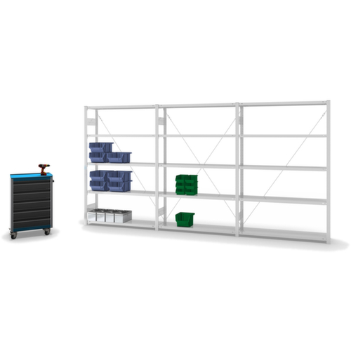 hofe Système de rayonnages sans vis dans une construction mi-lourde, hauteur x largeur x profondeur 2000 x 1360 x 335 mm, 5 tablettes
