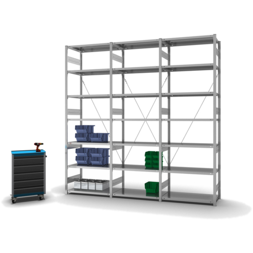 hofe système d'étagères sans vis, hauteur x largeur x profondeur 3000 x 1060 x 535 mm, 7 tablettes