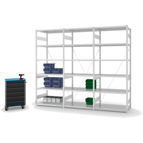 hofe système d'étagères sans vis, hauteur x largeur x profondeur 2500 x 1060 x 635 mm, 6 tablettes