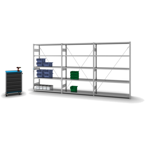 hofe système d'étagères sans vis, hauteur x largeur x profondeur 2000 x 1360 x 435 mm, 5 tablettes