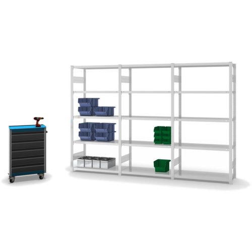 hofe Rayonnage à traverses type standard, hauteur x largeur x profondeur 2000 x 1060 x 435 mm, 5 tablettes