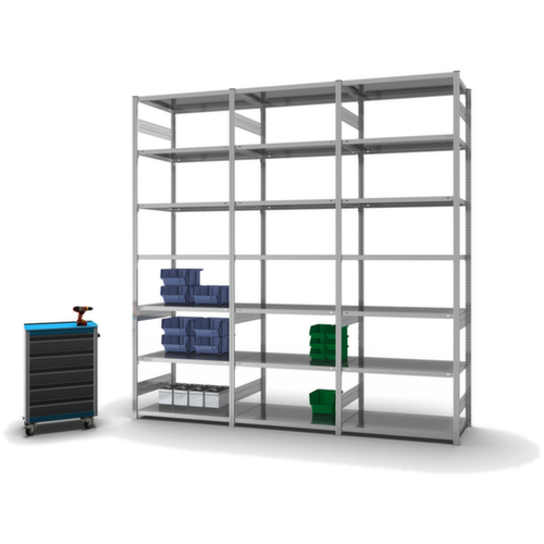 hofe Rayonnage à traverses type standard, hauteur x largeur x profondeur 3000 x 1010 x 635 mm, 7 tablettes