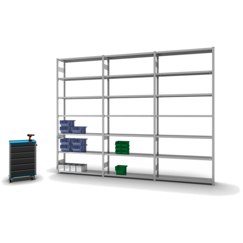 hofe Rayonnages enhofe treillis dans les constructions mi-lourdes, hauteur x largeur x profondeur 3000 x 1310 x 335 mm, 7 tablettes