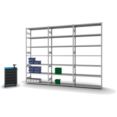 hofe Rayonnages en treillis dans la construction lourde, hauteur x largeur x profondeur 3000 x 1360 x 435 mm, 7 tablettes