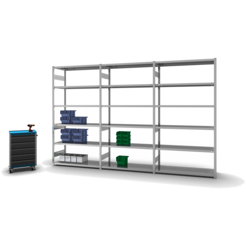 hofe Rayonnages en treillis dans la construction lourde, hauteur x largeur x profondeur 2500 x 1360 x 535 mm, 6 tablettes