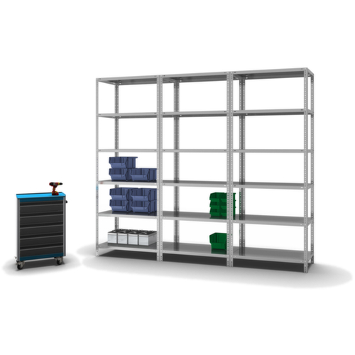 hofe Etagère à visser, 6 tablettes, avec revêtement en zinc anti-corrosion