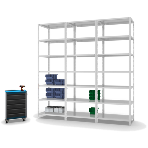 hofe Etagère à visser, 7 tablettes, RAL7035 gris clair