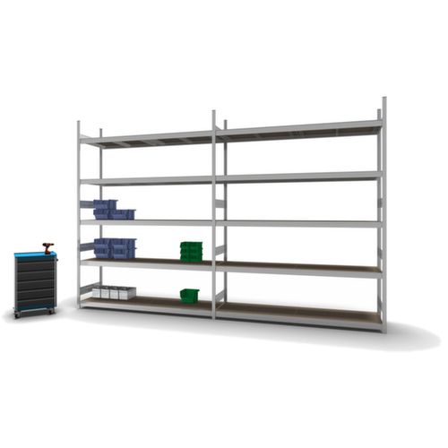 hofe Rayonnage grande largeur avec tablettes en bois