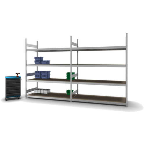 hofe Rayonnage grande largeur avec tablettes en bois