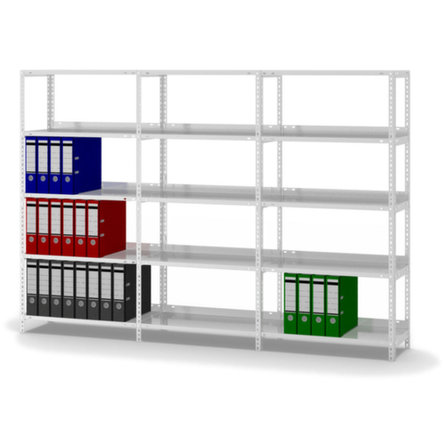 hofe Rayonnage à boulonner pour classeurs, 5 tablettes, RAL7035 gris clair