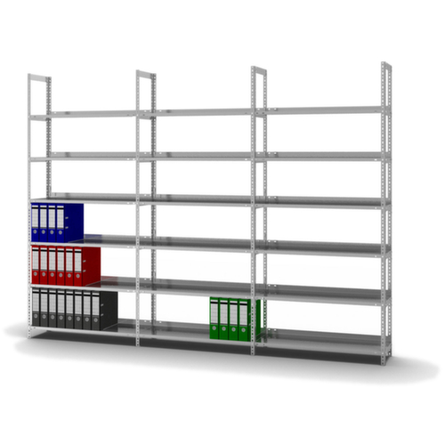 hofe Rayonnage à boulonner pour classeurs, 6 tablettes, avec revêtement en zinc anti-corrosion