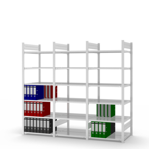 hofe Porte-documents sans vis Zone de fixation pour une utilisation des deux côtés, 5 tablettes, RAL7035 gris clair